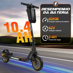 Patinete Elétrico T1 10.4A 10" Preto