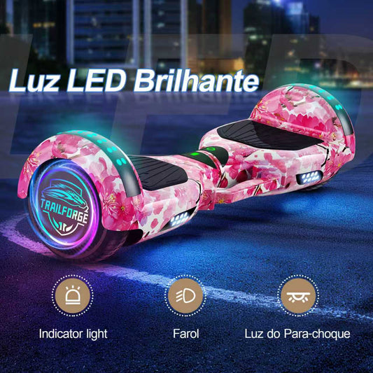 Presentes de Páscoa-Trailforge Hoverboard 6.5 Polegadas-Flores de cerejeira cor-de-rosa
