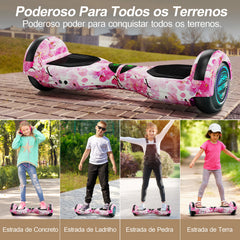 Presentes de Páscoa-Trailforge Hoverboard 6.5 Polegadas-Flores de cerejeira cor-de-rosa