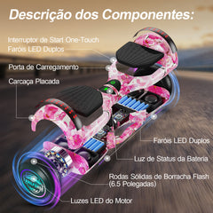 Presentes de Páscoa-Trailforge Hoverboard 6.5 Polegadas-Flores de cerejeira cor-de-rosa
