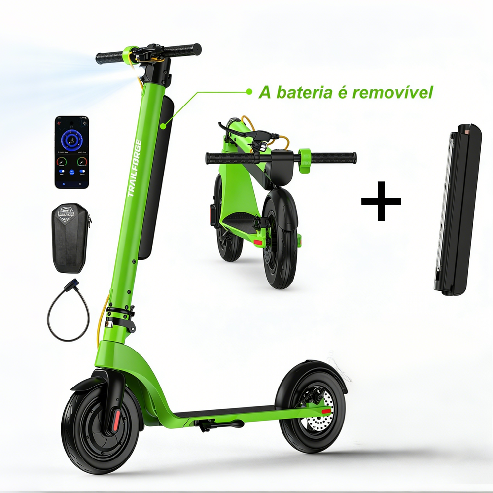 TRAILFORGE X8-Trailforge eletricoeletrica scooter 500W 10.4Ah 35km Adultos patinete jet bateria removível de 10 polegadas