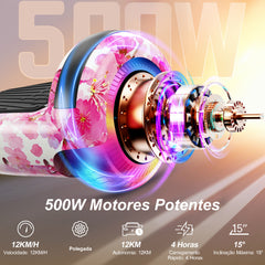 Presentes de Páscoa-Trailforge Hoverboard 6.5 Polegadas-Flores de cerejeira cor-de-rosa