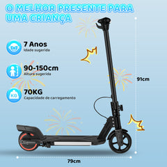 Trailforge C1- Kids Folding Electric Scooter 150W Motor with LED Front Light Handlebars, LED Display, Dual Brakes