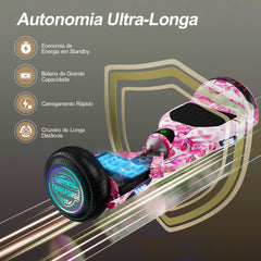 Presentes de Páscoa-Trailforge Hoverboard 6.5 Polegadas-Flores de cerejeira cor-de-rosa